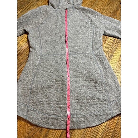 North Face Re-Source Snap Long Hoodie Jacket Medium Gray Women's - Picture 10 of 15